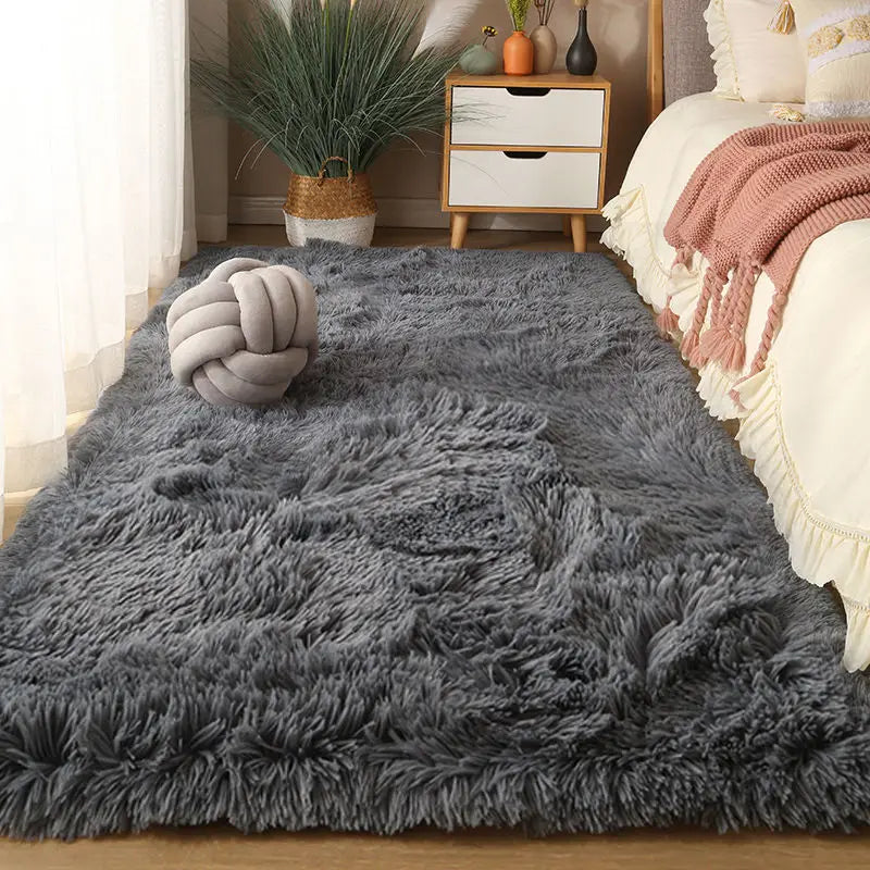 Large Fluffy Rug 160x230cm - Washable Non-Slip Plush Carpet