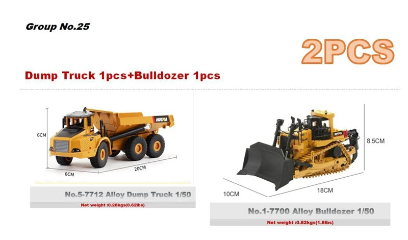 Alloy Diecast Excavator Loader | 1:50 Scale Metal Construction Model