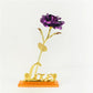 24K Gold Foil Eternal Galaxy Rose - Colorful Flower with "Love" Base