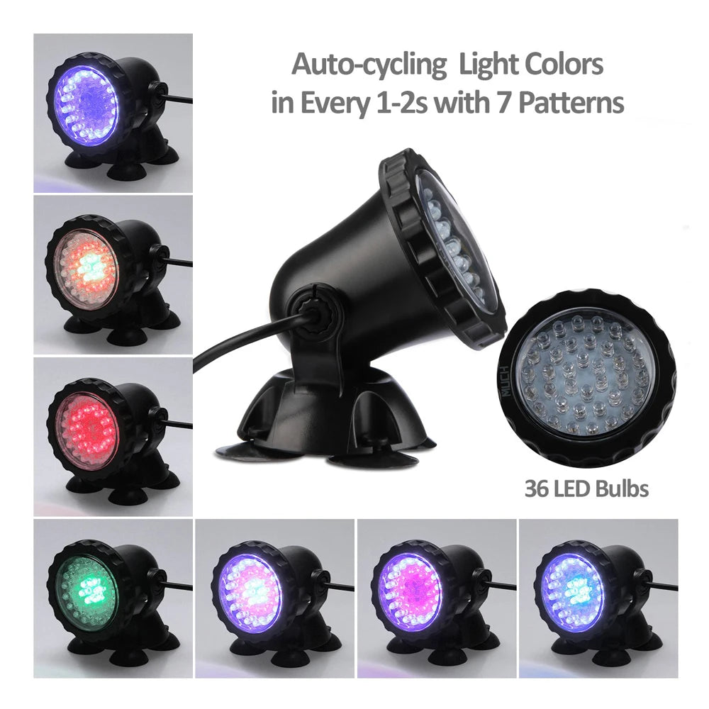 IP68 Waterproof LED Underwater Light - 12V RGB Pool Spot
