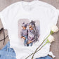 Super Mom Graphic T-Shirt | Pink Harajuku Mother's Love Summer Tee