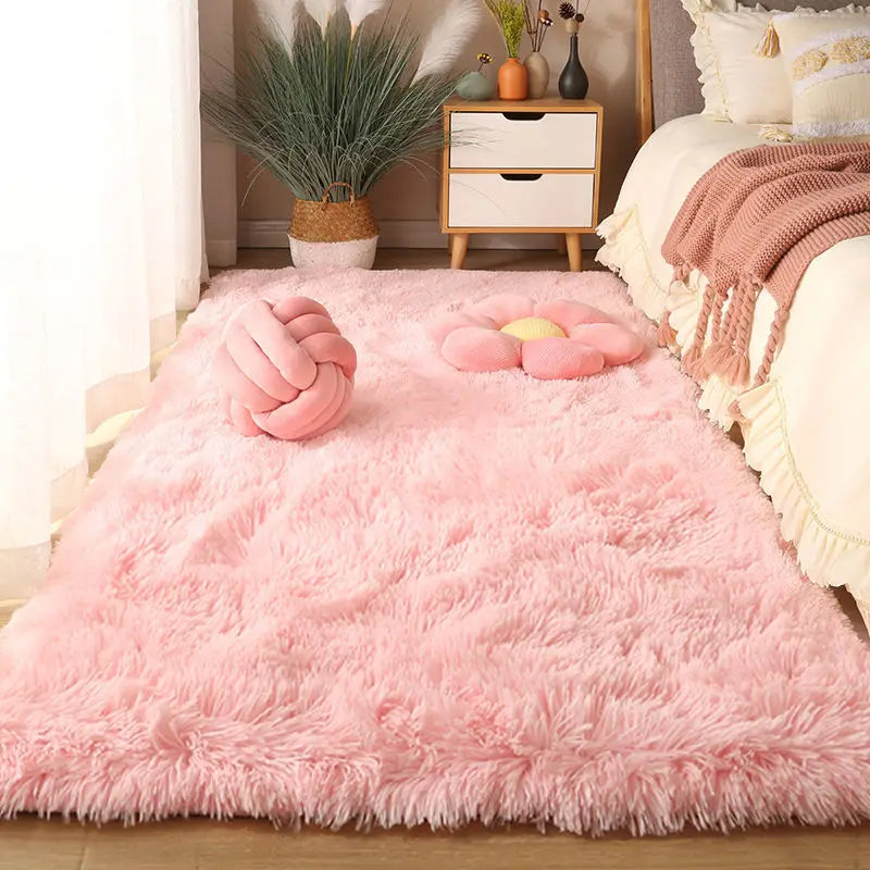 Large Fluffy Rug 160x230cm - Washable Non-Slip Plush Carpet