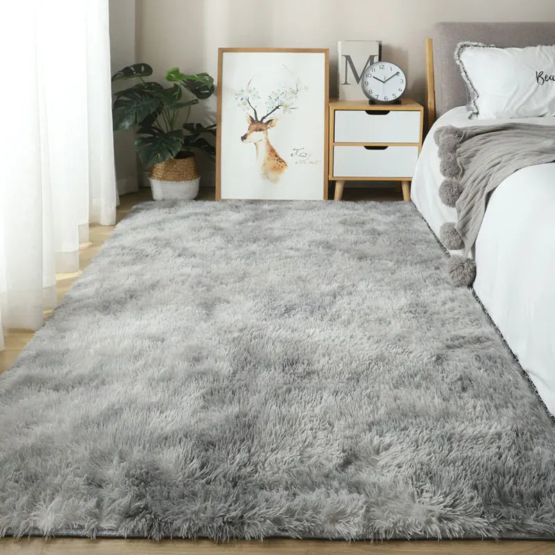 Large Fluffy Rug 160x230cm - Washable Non-Slip Plush Carpet