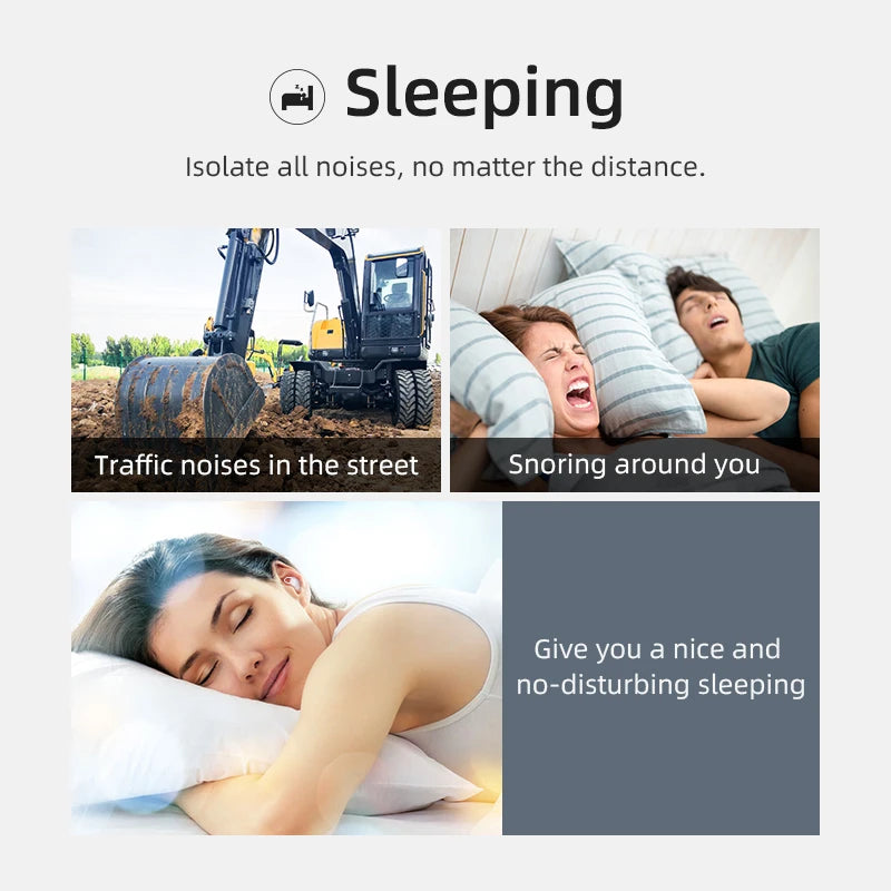 Silicone Ear Plugs - 40dB Noise Reduction Soft Sleeping Pair