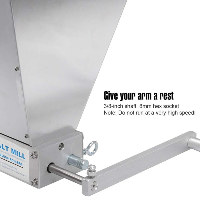 Adjustable 2-Roller Grain Mill | Stainless Malt Crusher & Homebrew Tool