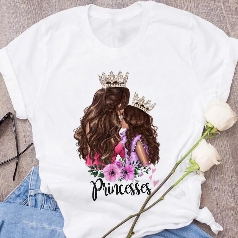 Super Mom Graphic T-Shirt | Pink Harajuku Mother's Love Summer Tee