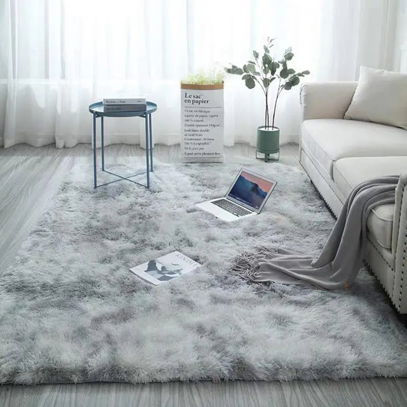 Soft Fluffy Tie-Dye Rug - Modern Plush Shaggy Area Carpet