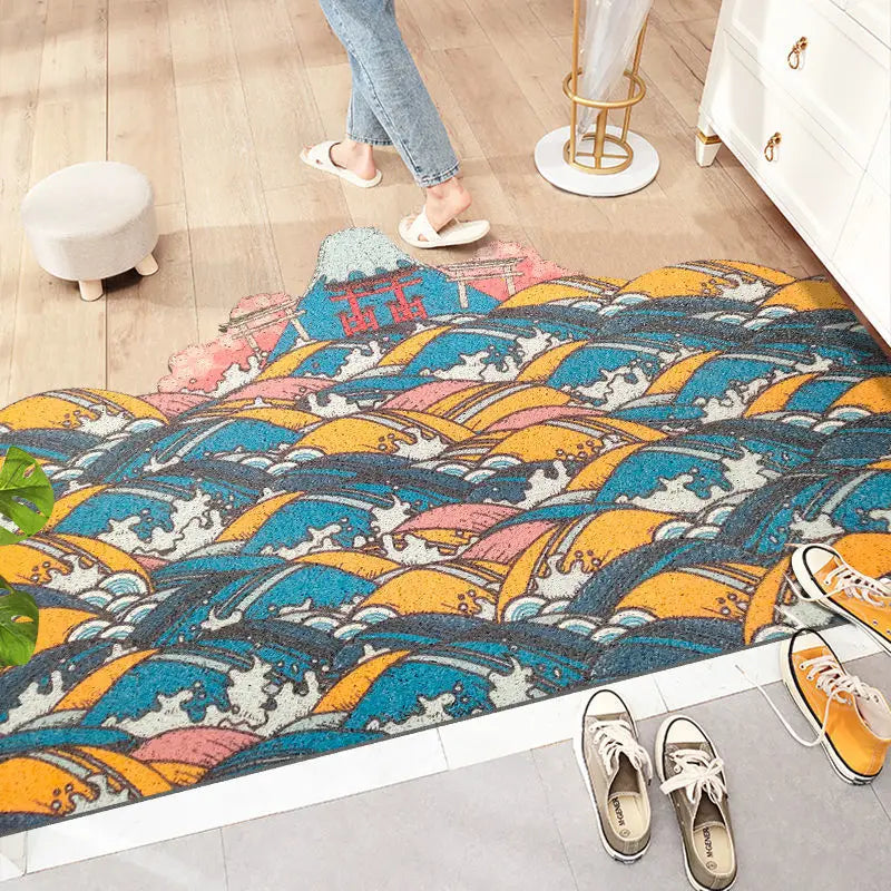 Washable Non-Slip Rug - Great Wave Sun Door Mat