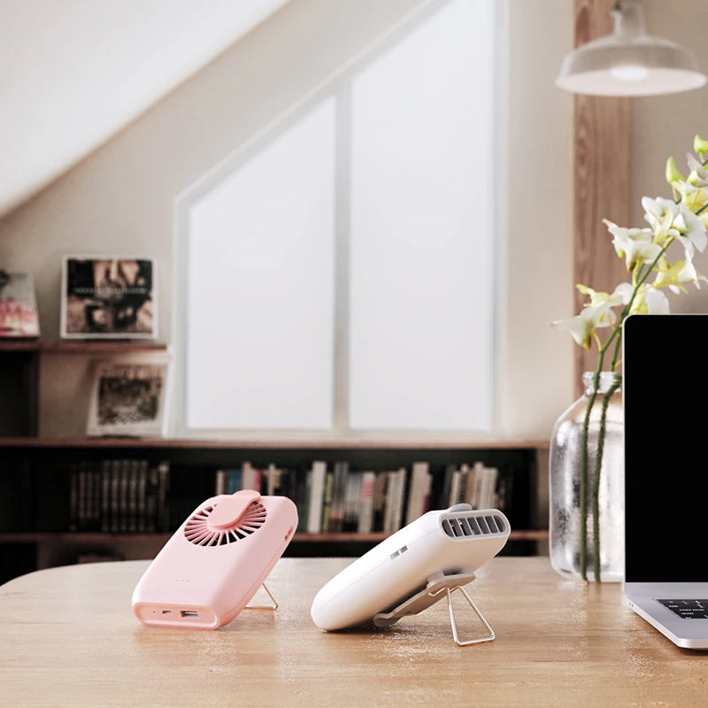 Mini Rechargeable Waist & Neck Fan - Portable 2000mAh Cooler