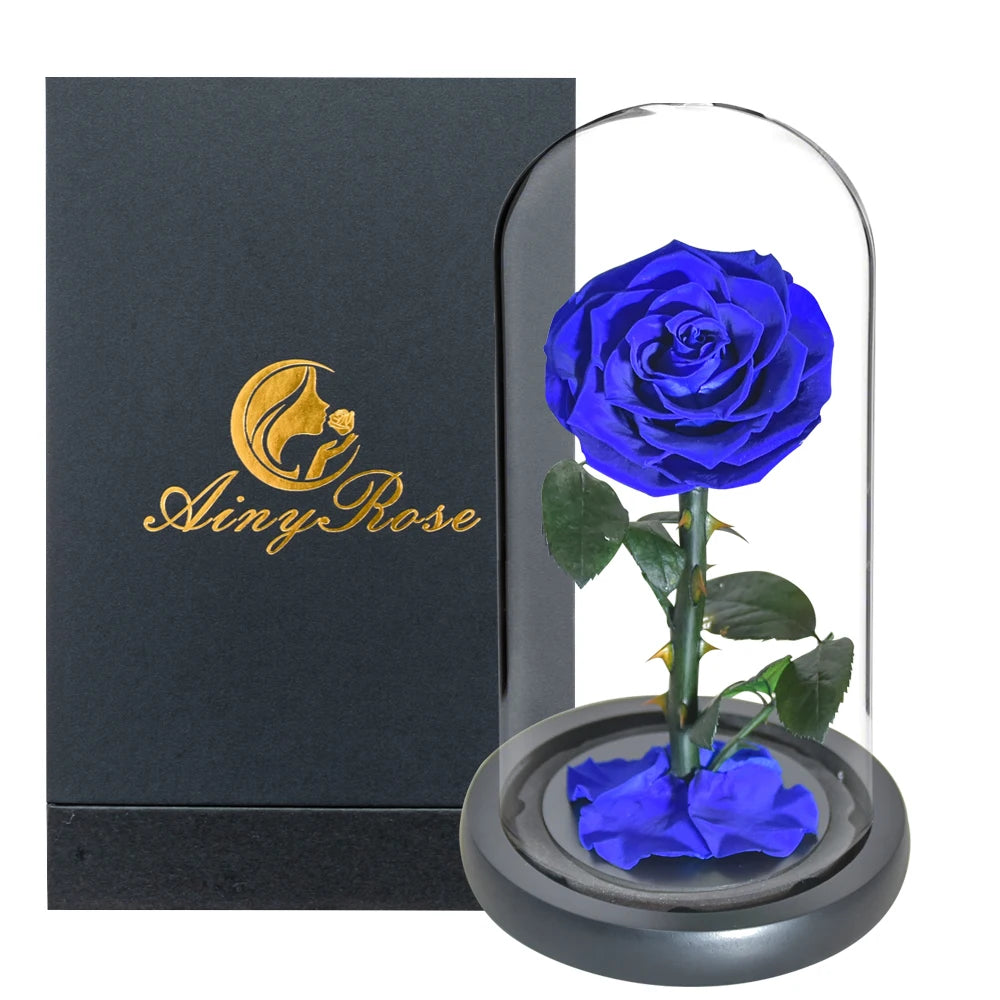 Preserved Rose in Glass Dome - Eternal LED Wedding Gift Rose