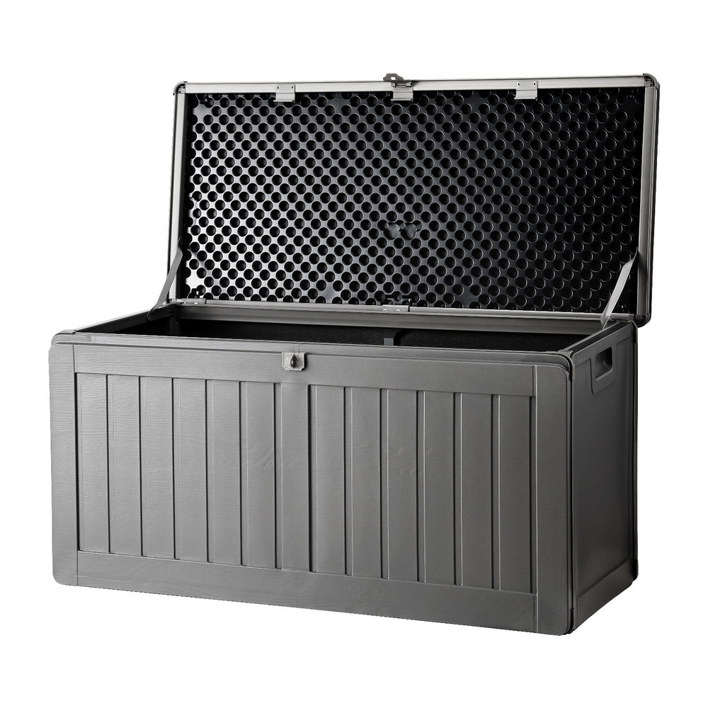 Outdoor Storage Box 190L | Lockable Garden Bench Tool Shed Black