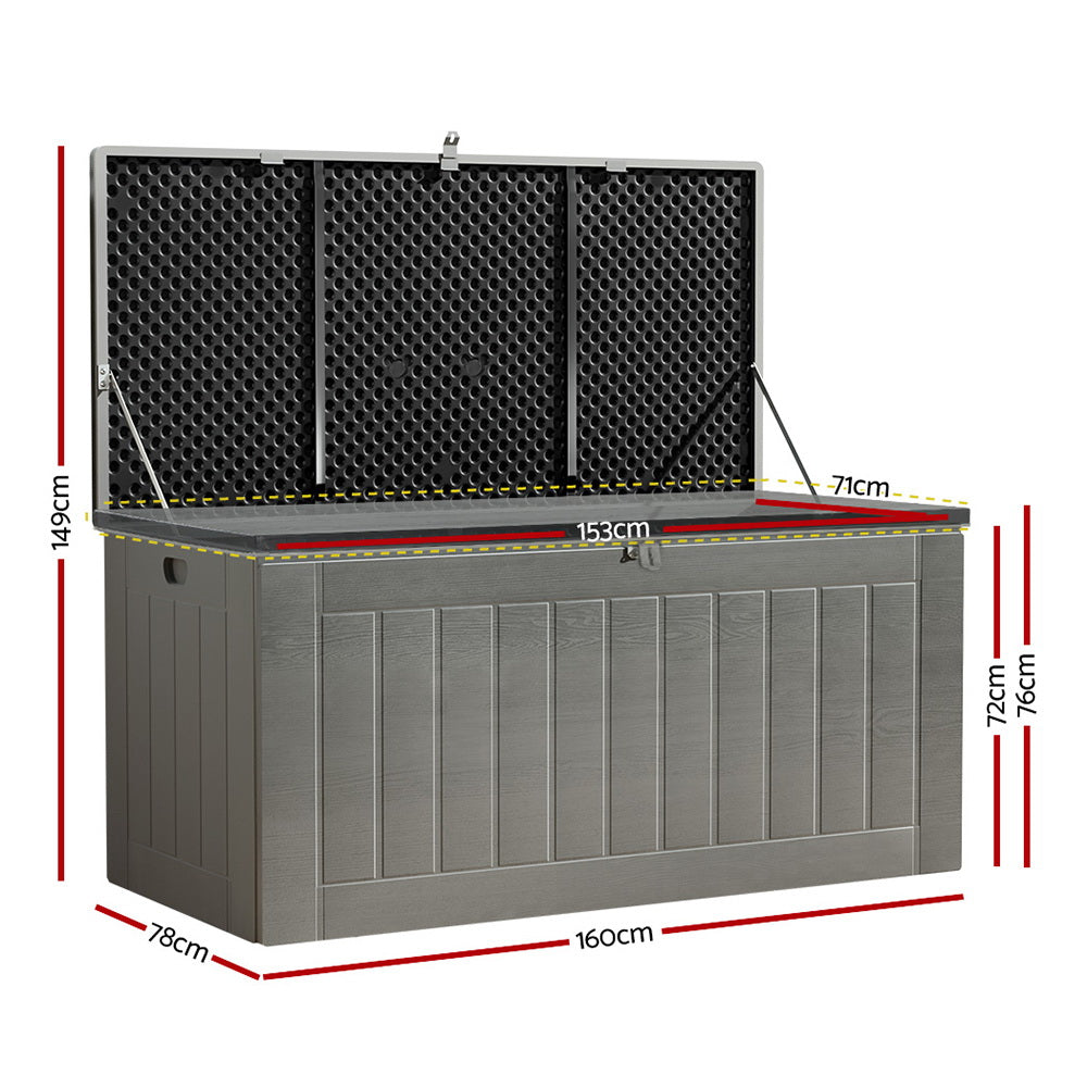 Gardeon Outdoor Storage Box 830L | Bench Seat Lockable Garden Tool Shed