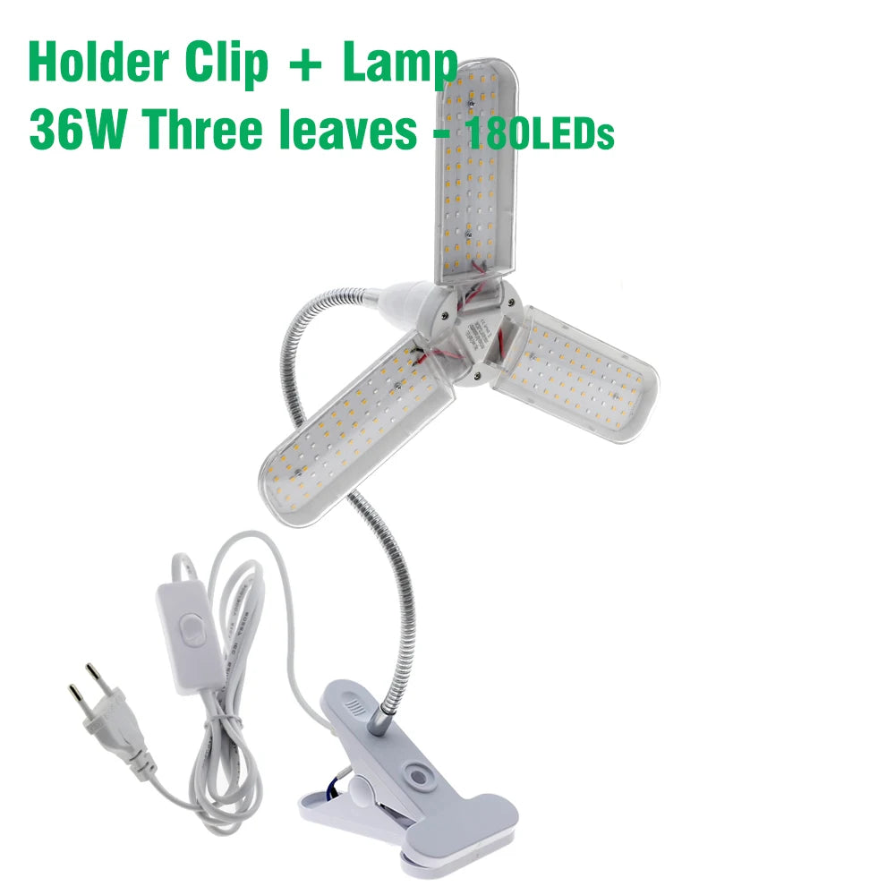 Full Spectrum LED Growth Lamp | 48W Greenhouse Plant Light & Bracket