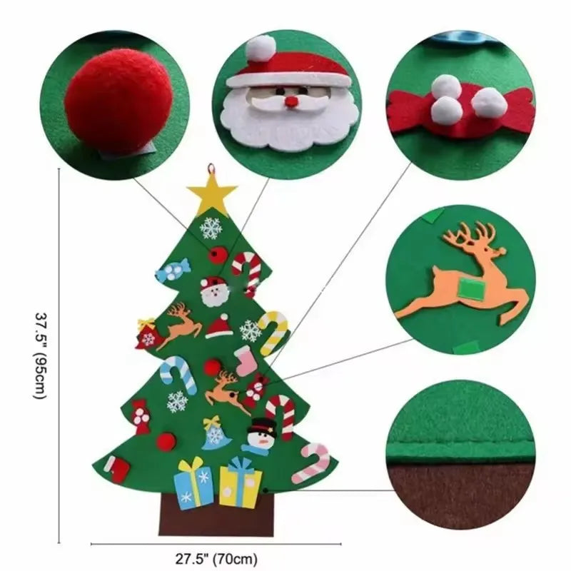 DIY Felt Christmas Tree for Kids - Toddler Wall Ornament Set