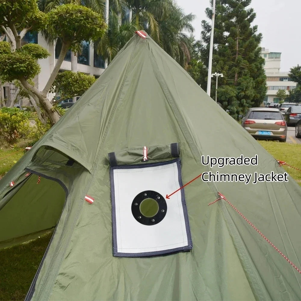 Ultralight 4-Season Pyramid Teepee Tent - Snow Skirt & Chimney Hole