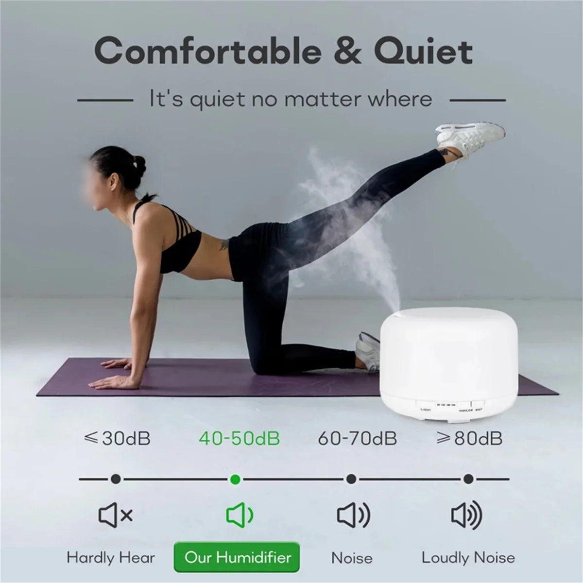 500ml Air Humidifier | Aroma Diffuser with Colourful Night Lights USB