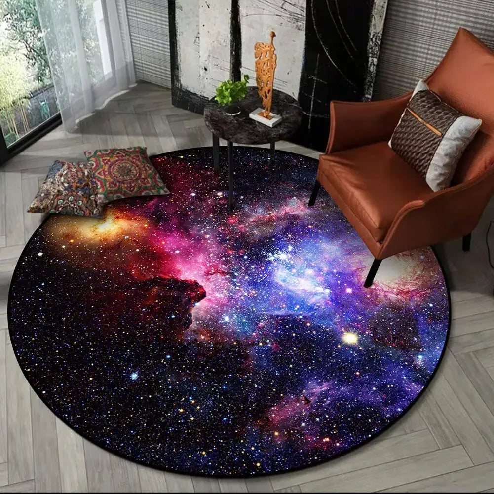 Galaxy Round Rug - 40cm Space Starry Universe Carpet