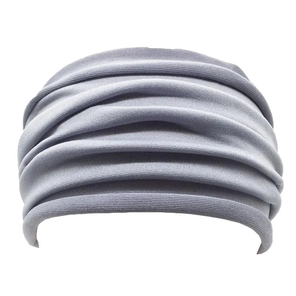 Nonslip Elastic Yoga Headband - Wide Navy Sports Hairband