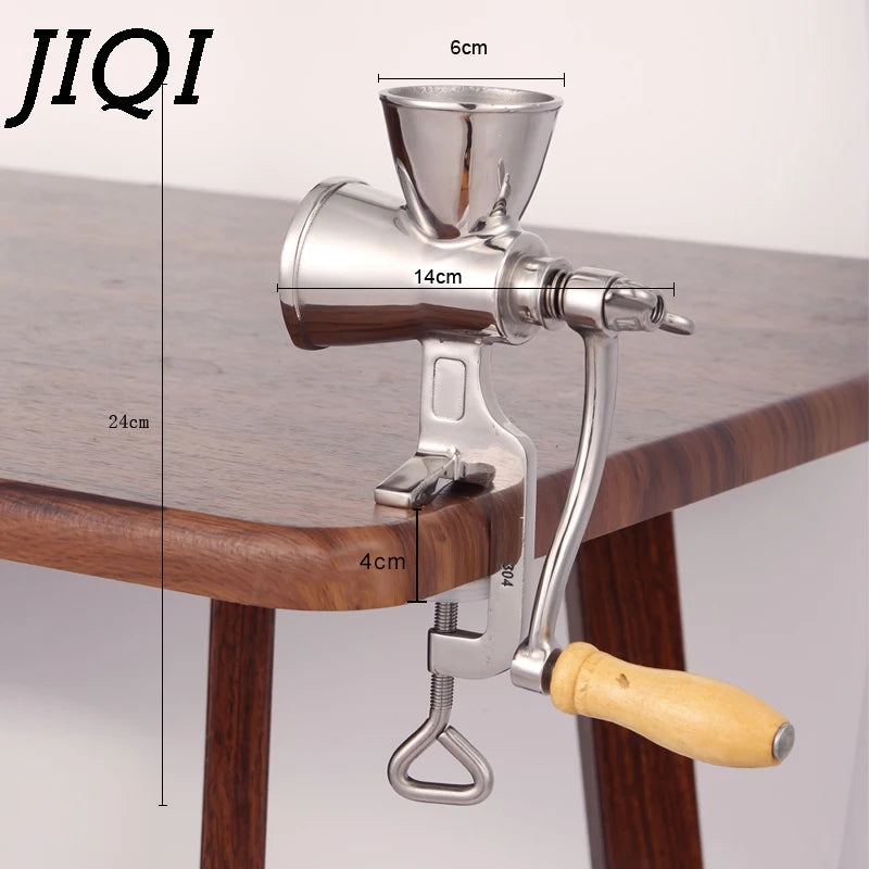 Manual Grain & Coffee Grinder - Adjustable Stainless Steel Mill