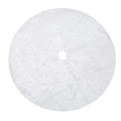 White Christmas Tree Skirt - 120cm Plush Faux Fur Tree Mat