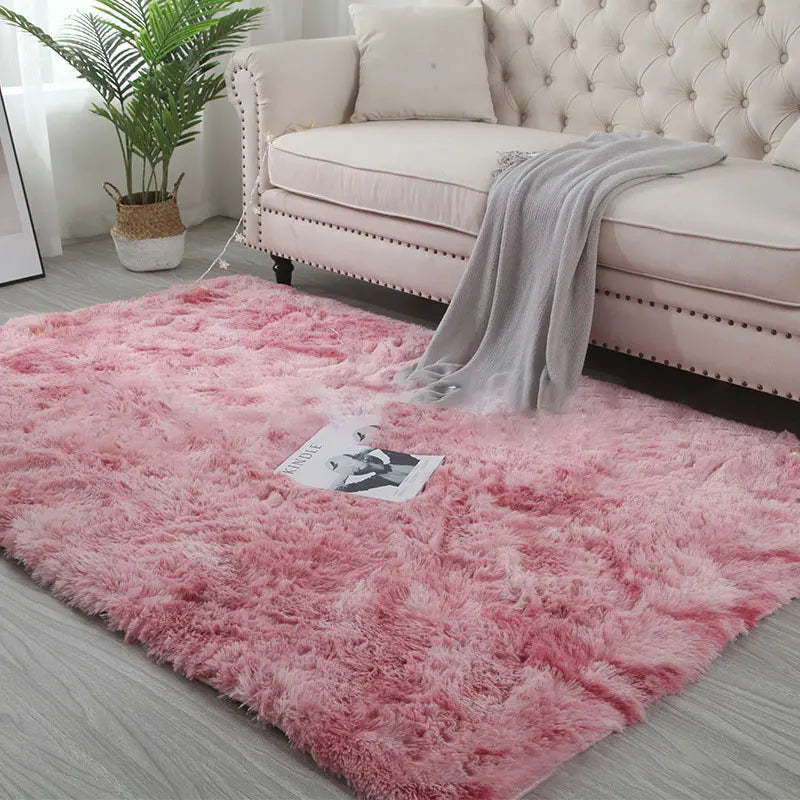 Soft Fluffy Tie-Dye Rug - Modern Plush Shaggy Area Carpet