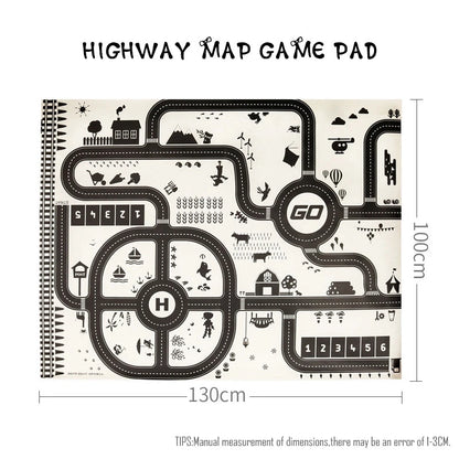 Kids Road Playmat - Educational City Traffic Car Map Rug