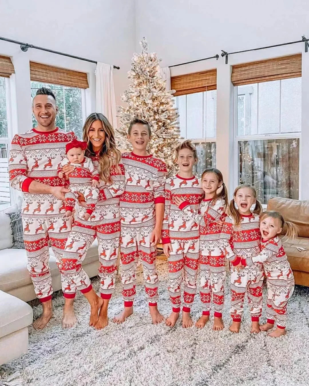 Family Matching Christmas PJs | Reindeer & Tartan Xmas Pyjama Set