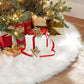 White Christmas Tree Skirt - 120cm Plush Faux Fur Tree Mat