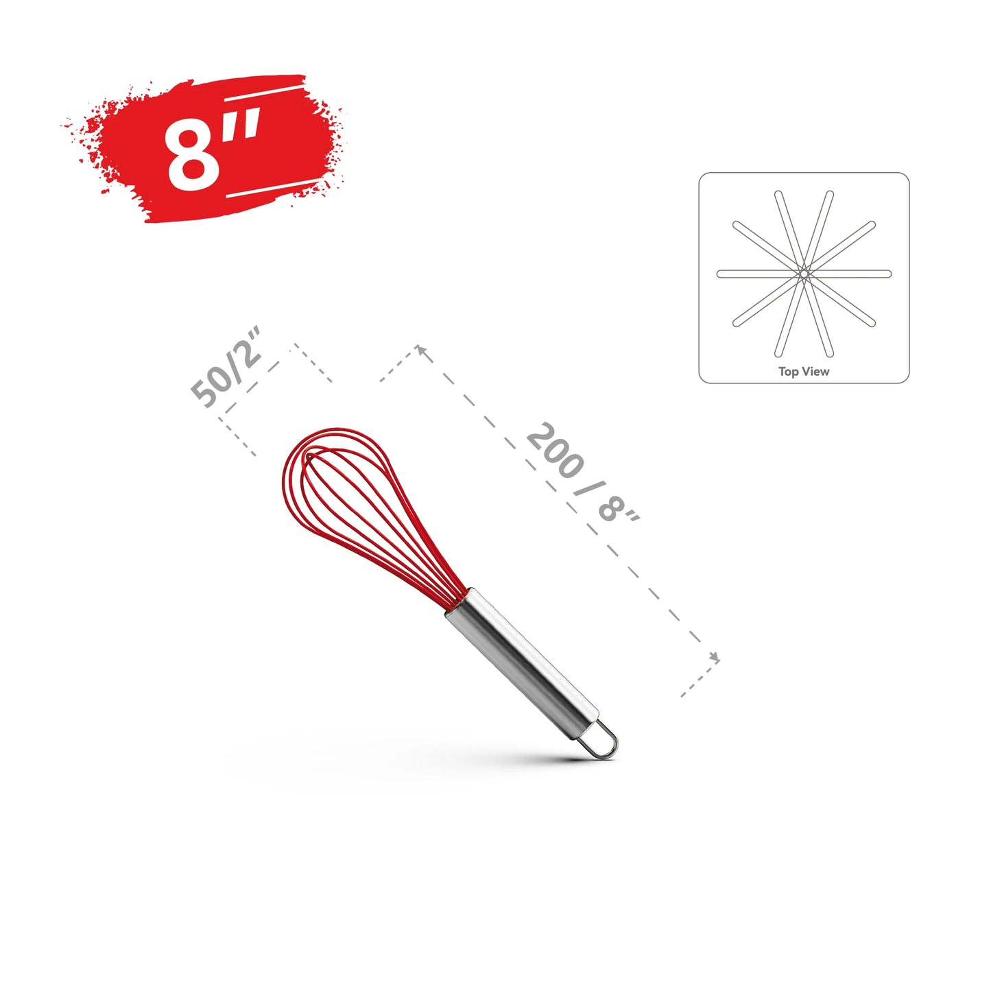 Stainless Steel Balloon Whisk Set | 8" 10" 12" Manual Egg Beater Tools