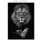 Black & White Lion Canvas Painting | Modern Animal Wall Art Mural Print