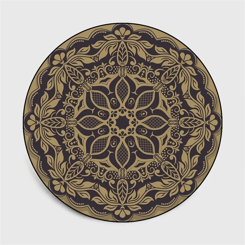 Bohemia Mandala Round Carpet - Geometric Ethnic Floor Mat