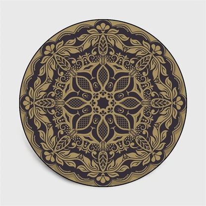 Bohemia Mandala Round Carpet - Geometric Ethnic Floor Mat