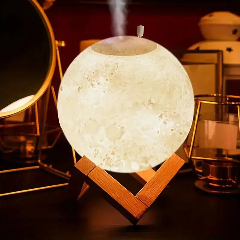 3D Moon Lamp Humidifier | 13cm USB Night Light & Aroma Diffuser