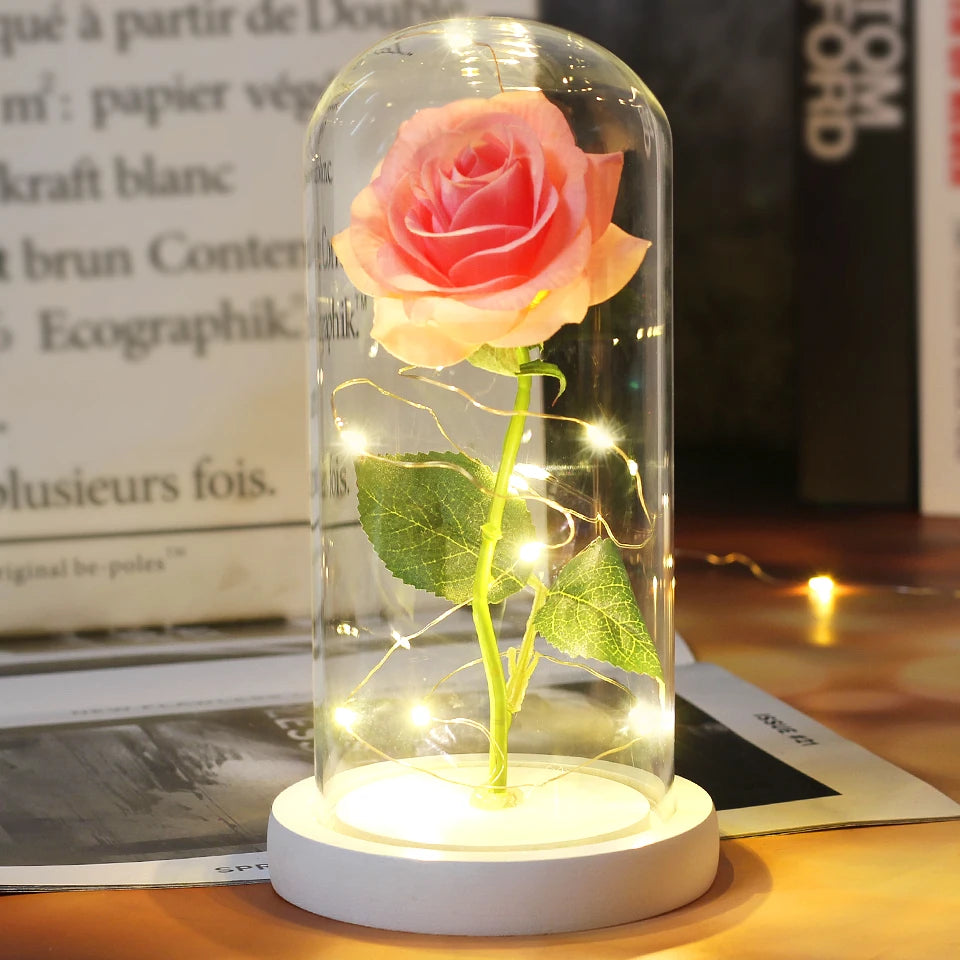 LED Enchanted Galaxy Rose in Glass Dome - Forever Flower Gift