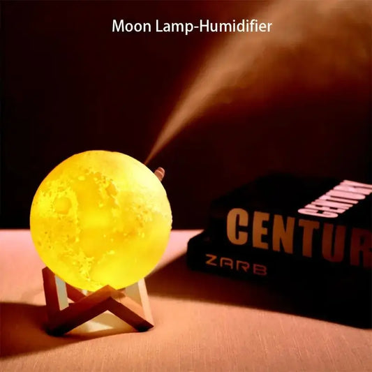 3D Moon Lamp Humidifier | 13cm USB Night Light & Aroma Diffuser