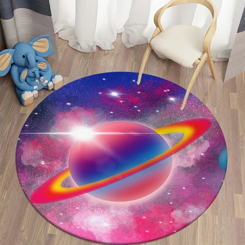 Galaxy Round Rug - 40cm Space Starry Universe Carpet