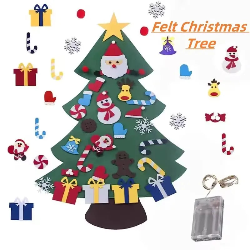 DIY Felt Christmas Tree for Kids - Toddler Wall Ornament Set