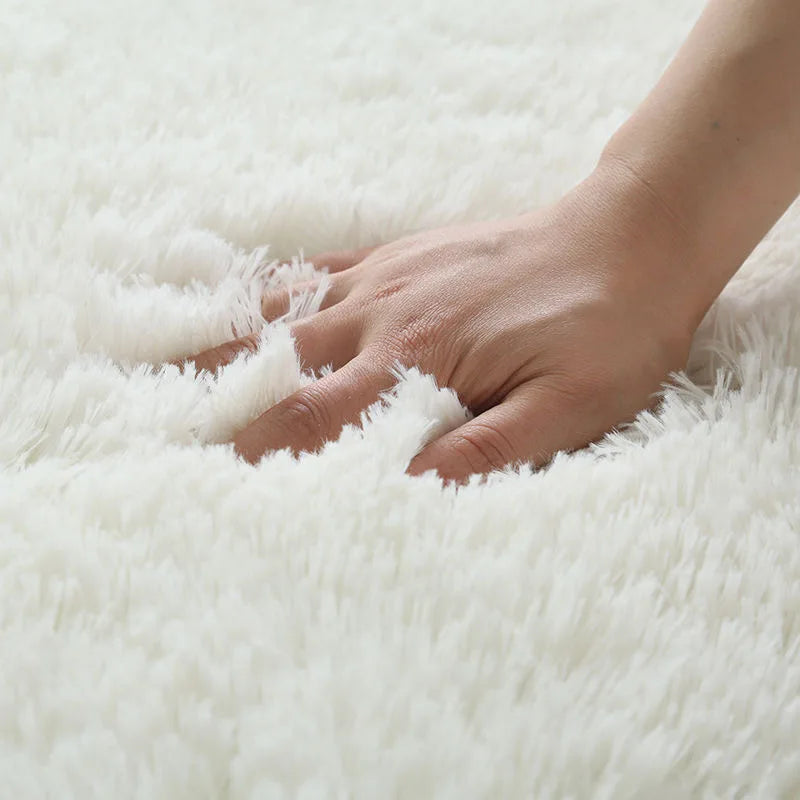 Large Fluffy Rug 160x230cm - Washable Non-Slip Plush Carpet