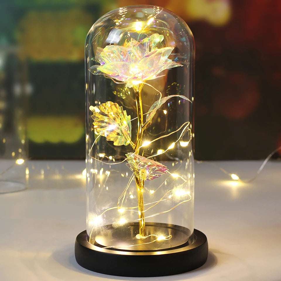 LED Enchanted Galaxy Rose in Glass Dome - Forever Flower Gift