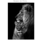 Black & White Lion Canvas Painting | Modern Animal Wall Art Mural Print
