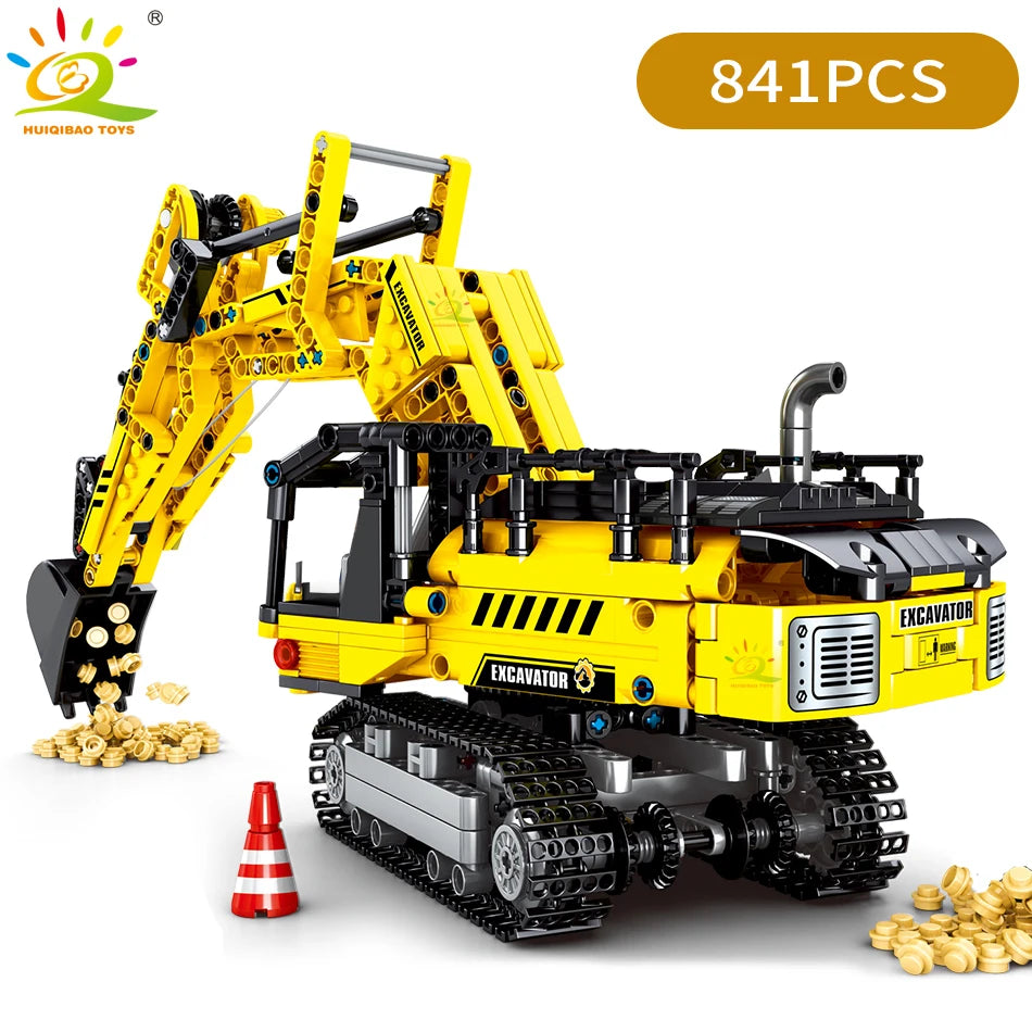 Engineering Excavator Truck Building Blocks | 841PCS MOC Vehicle Set