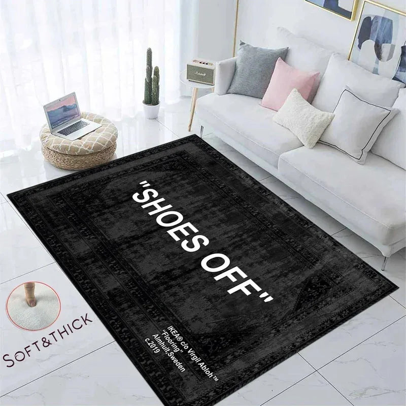 "Shoes Off" Hypebeast Rug | Streetwear Inspired Washable Sneaker Mat
