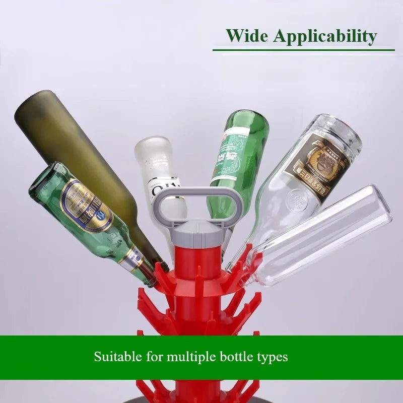 Tree-Shaped Bottle Drying Rack - 4-Tier Wine & Beer Drainer