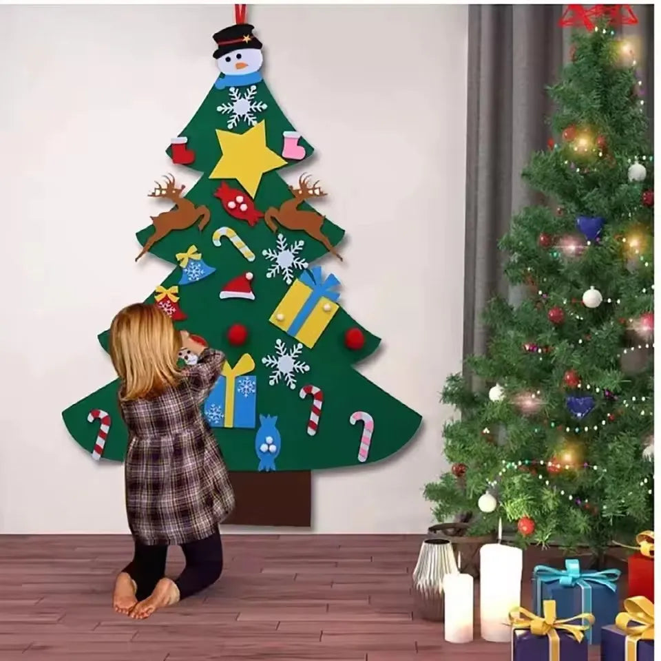 DIY Felt Christmas Tree for Kids - Toddler Wall Ornament Set