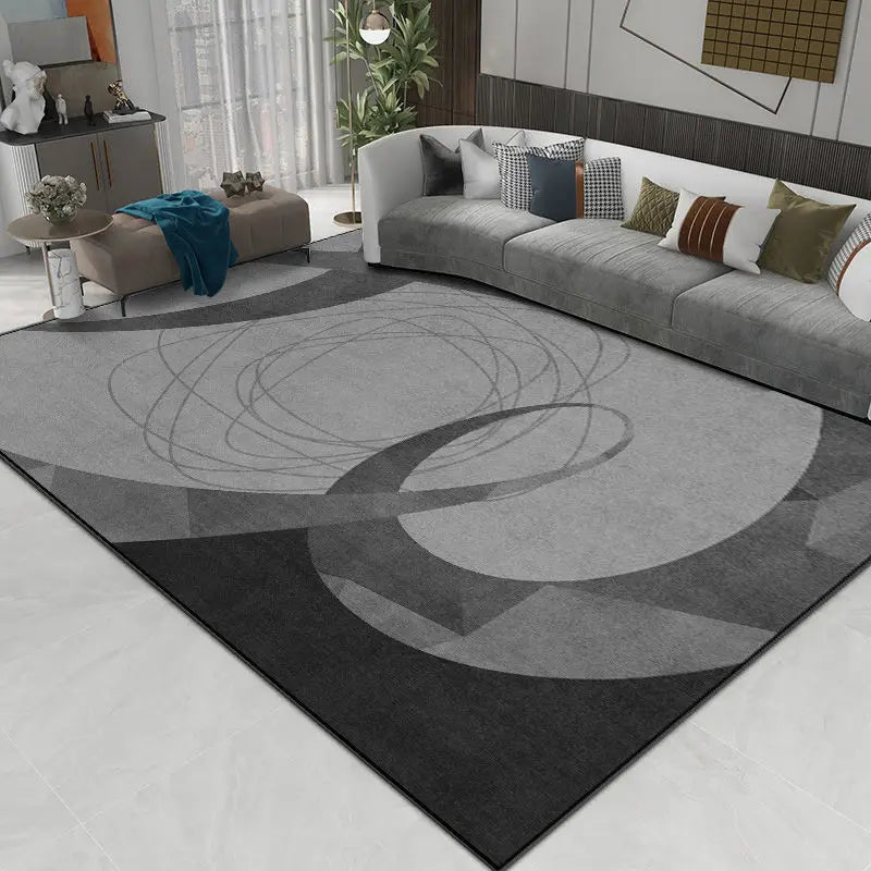 Large Grey Nordic Style Carpet | Deluxe Lounge Rug & Bedroom Floor Mat