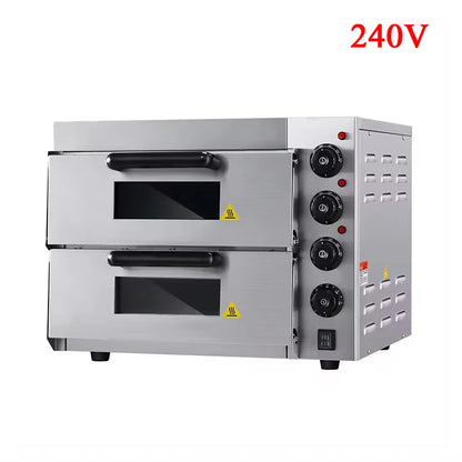 Double Layer Electric Pizza Oven - Stainless Steel 220-240V