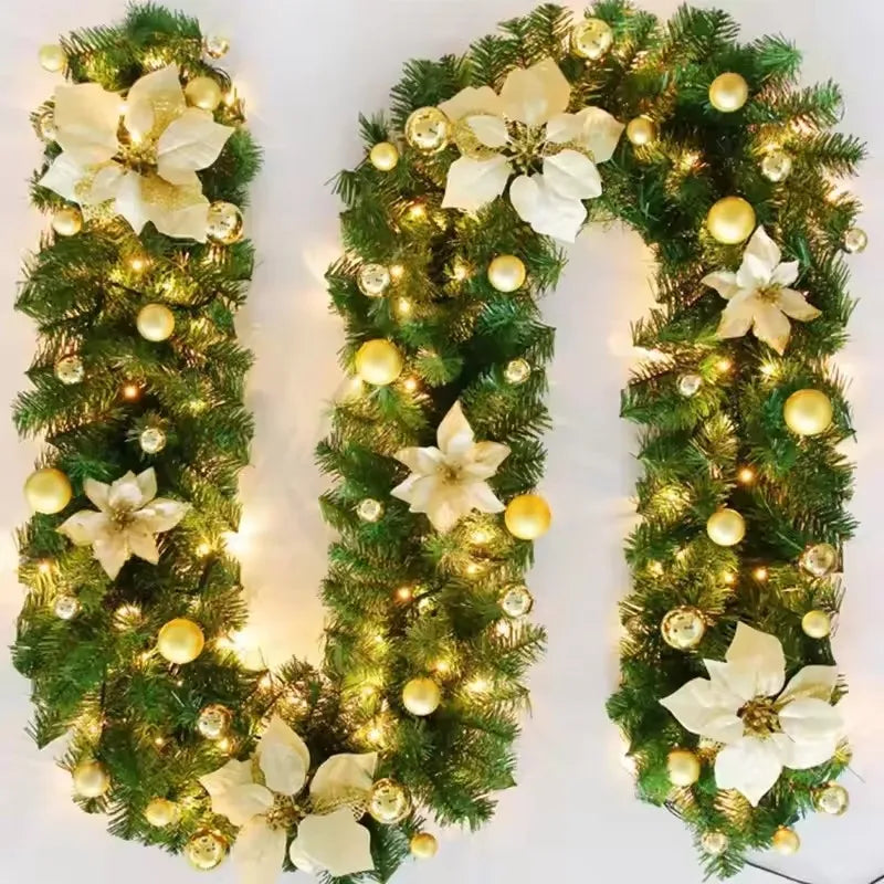 2.7m Pre-Lit Luxury Christmas Garland - LED Lush Greenery