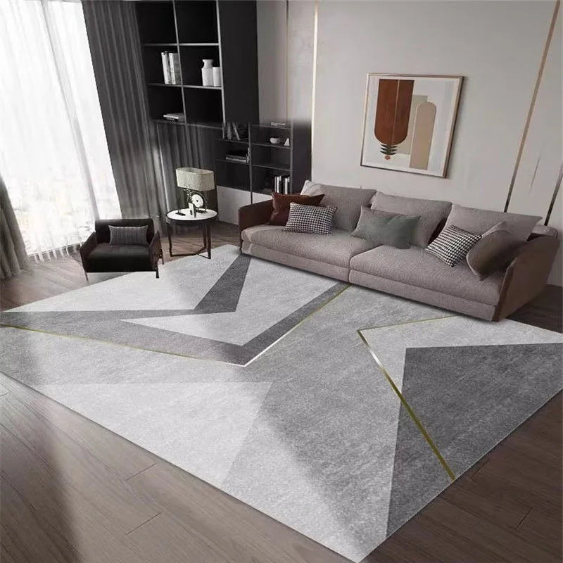 Large Grey Nordic Style Carpet | Deluxe Lounge Rug & Bedroom Floor Mat