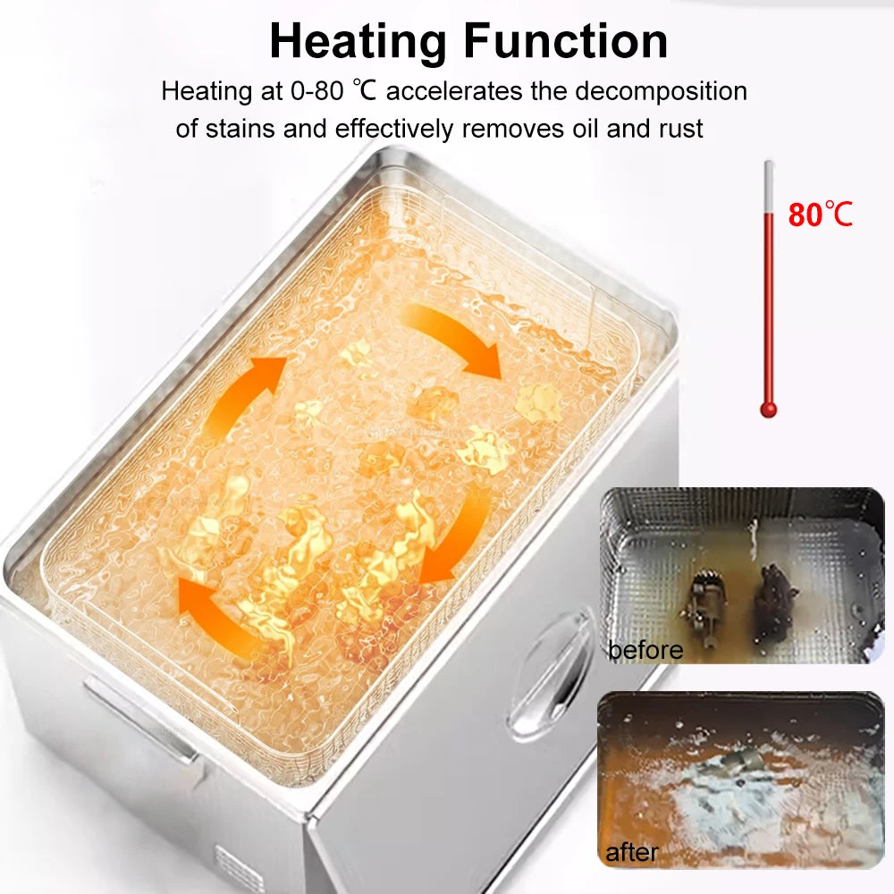 3L Digital Ultrasonic Cleaner | Heated Jewellery Glasses & Dental Bath