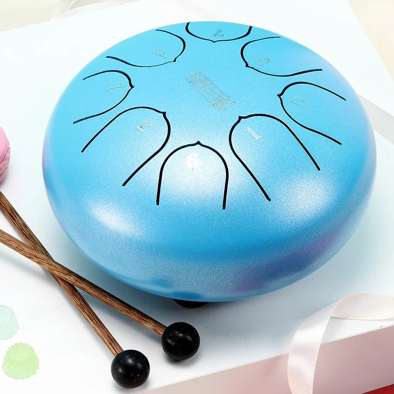 6" Steel Tongue Drum | 8 Note Ethereal Meditation & Yoga Hand Drum